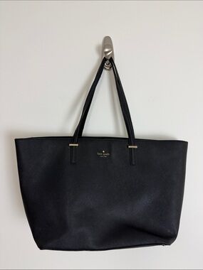 kate spade Black Leather Tote Bag
